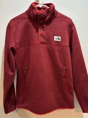 The North Face Burgundy Snap-Front Quarter Pullover Mint Condition